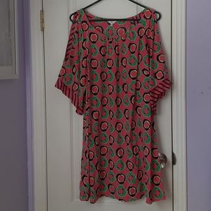 Crown & Ivy pink cold shoulder dress